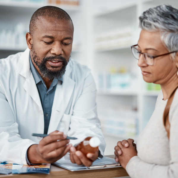 doctor reviewing medication with patient