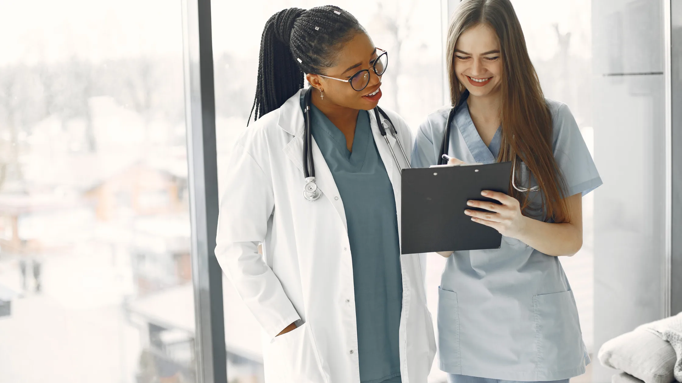 Doctor having a conversation with a nurse