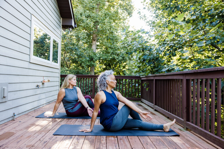 Aeroflow Urology patients doing yoga