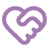 decorative heart-handshake