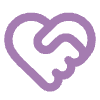 decorative heart-handshake