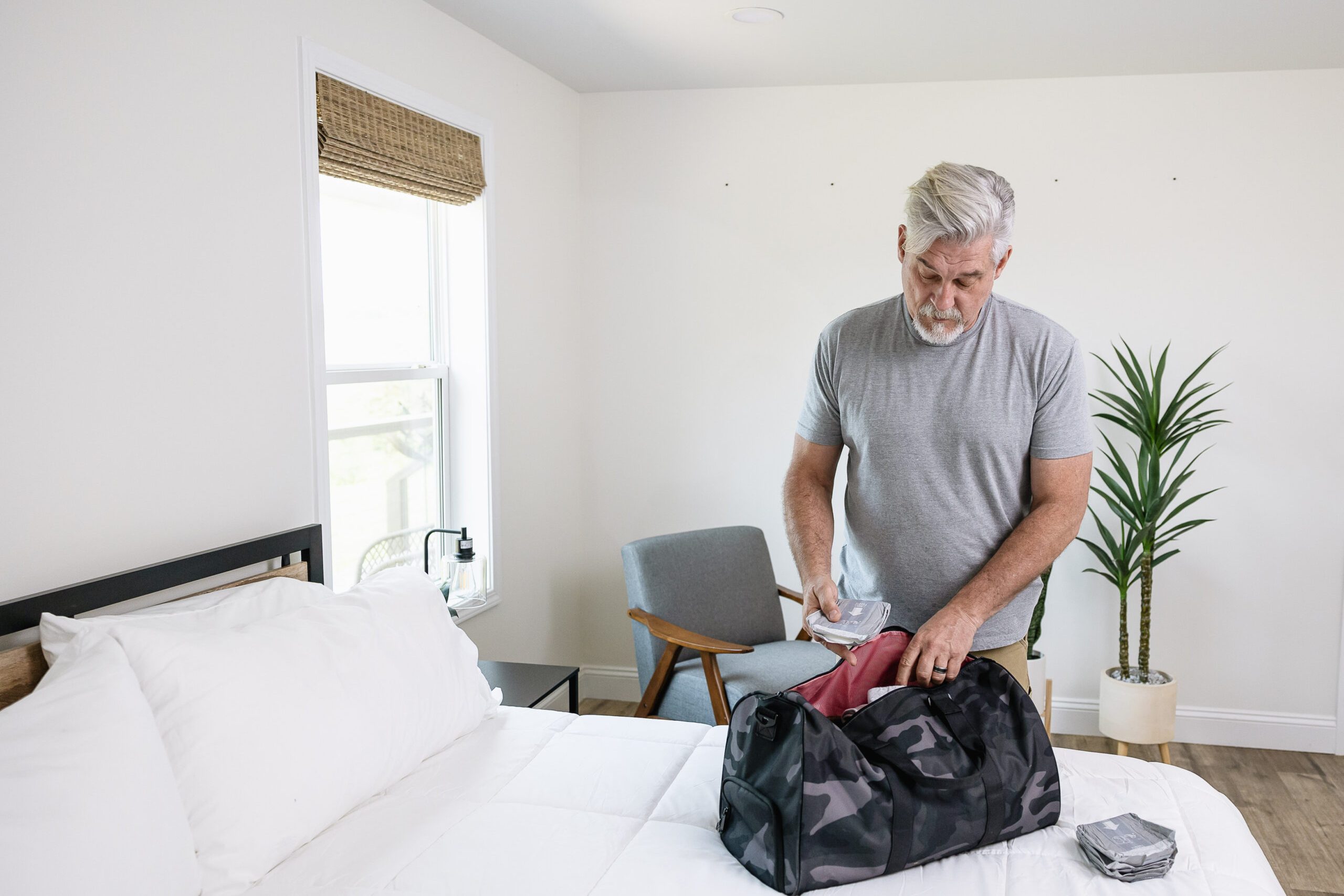 Man with sleep apnea mask